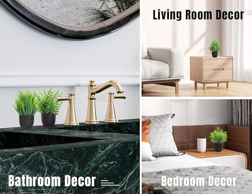 4 Pack Artificial Plants in Black Pots for Home & Office Decor