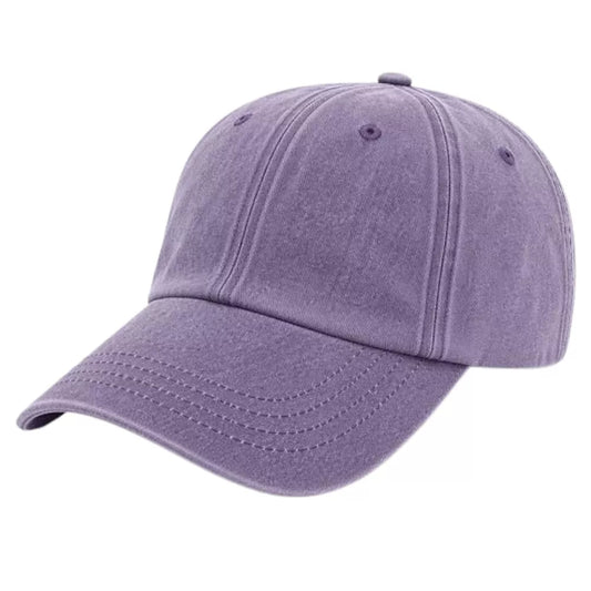 GM Apparel Stonewashed Distressed Baseball Cap – Adjustable Dad Hat (Lilac)