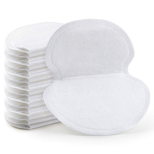 100 Pcs Underarm Sweat Pads for Men & Women – Disposable Armpit Sweat Shields, Extra Adhesive, Non-Visible Dress Guards