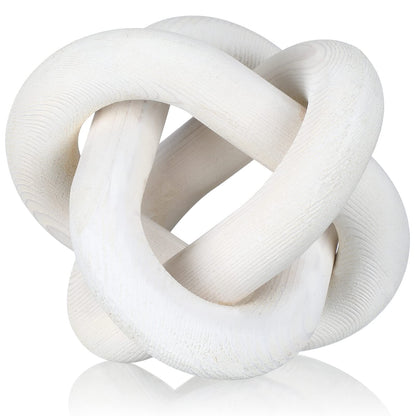 Wooden Knot Decor – White Boho Home Accent