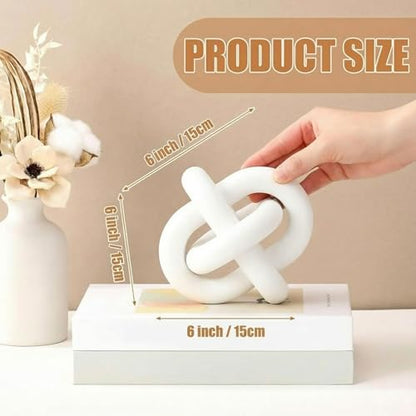 Wooden Knot Decor – White Boho Home Accent