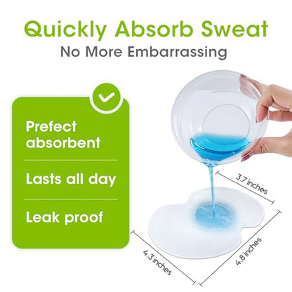 100 Pcs Underarm Sweat Pads for Men & Women – Disposable Armpit Sweat Shields, Extra Adhesive, Non-Visible Dress Guards