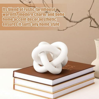Wooden Knot Decor – White Boho Home Accent
