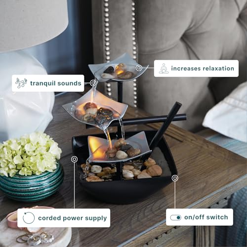 Homedics Tabletop Water Fountain for Home & Office Décor