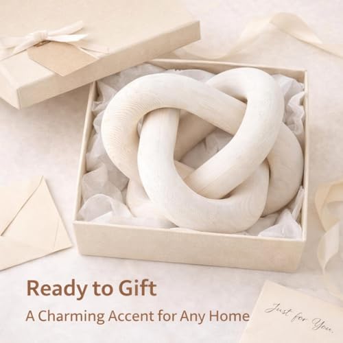 Wooden Knot Decor – White Boho Home Accent