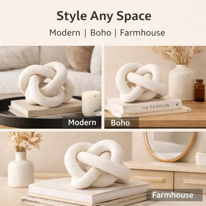Wooden Knot Decor – White Boho Home Accent