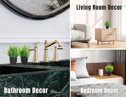 4 Pack Artificial Plants in Black Pots for Home & Office Decor